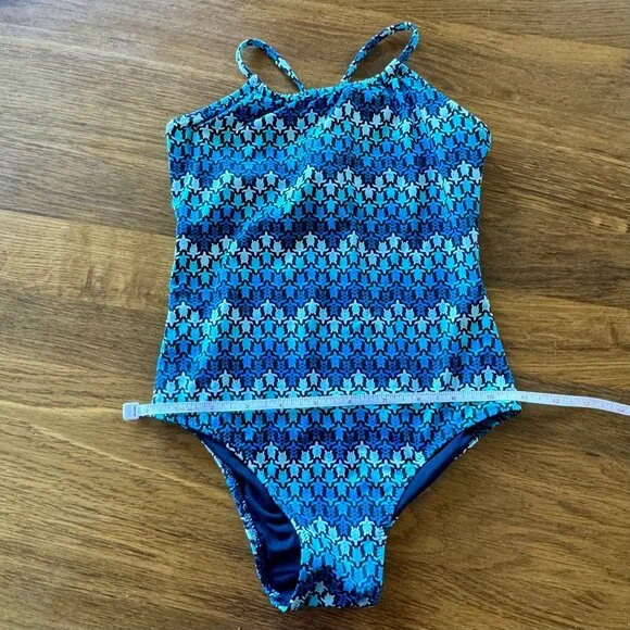 VILEBREQUIN Sea Turtles Swimsuit Girls 6 7 8 128cm NEW Blue Turtle Print NWT - Picture 10 of 11